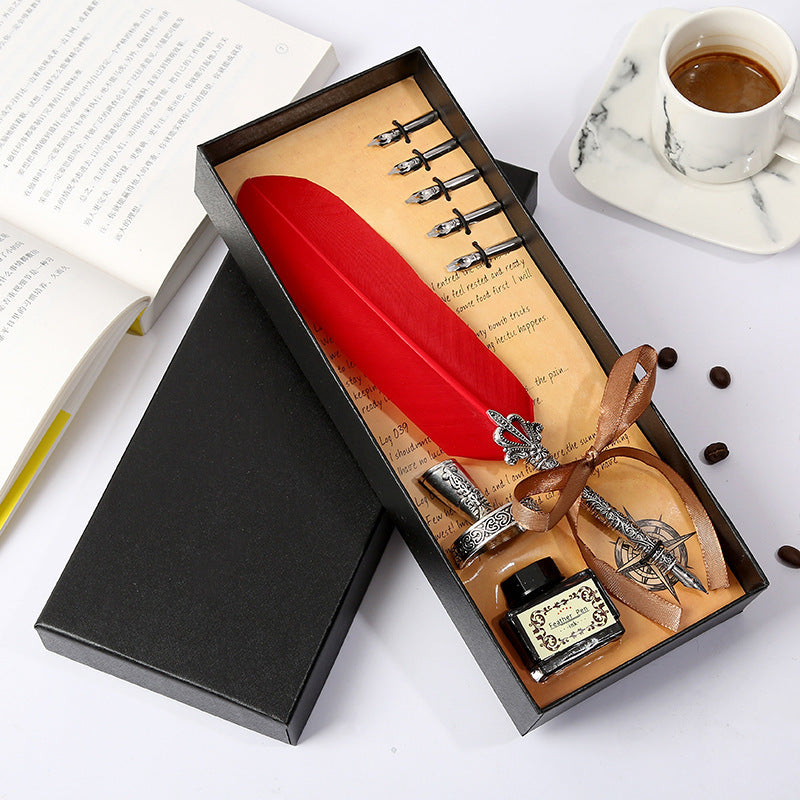Shearing Crown Rod Feather Pen Set