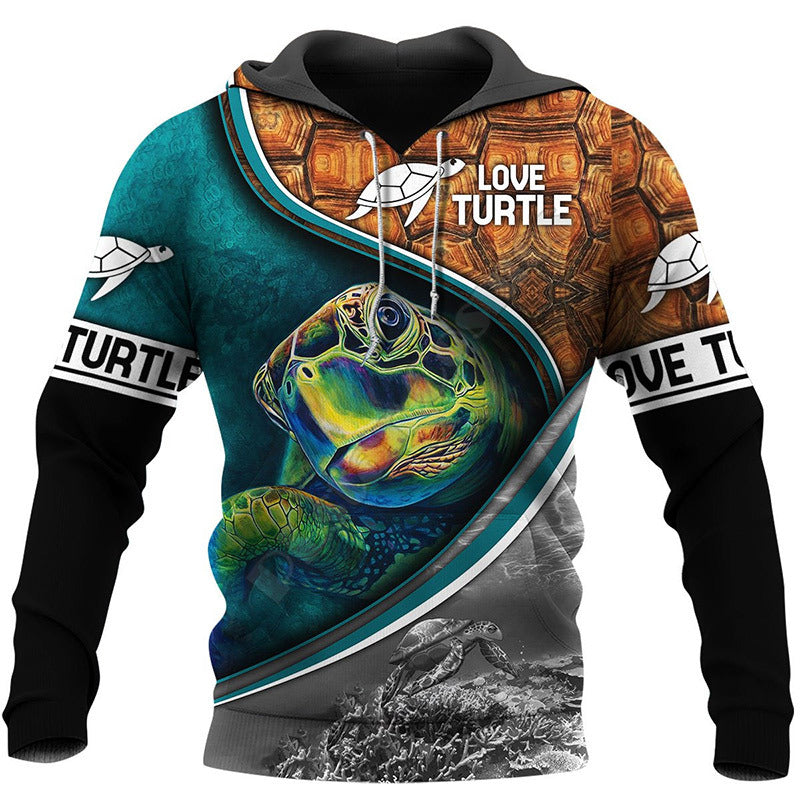 3D Digital Print Hooded Sweatshirt Jacket