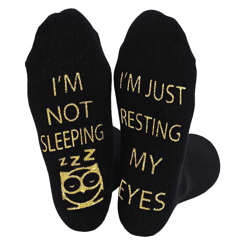 Creative Foot Letter Non-Slip Dispensing Knee-High Sports Socks