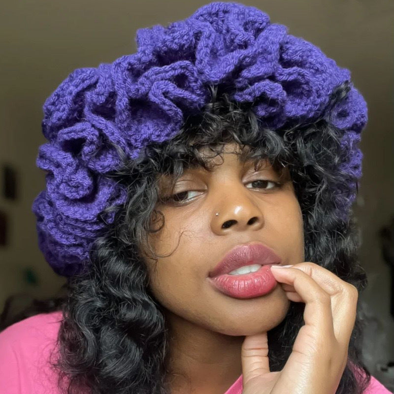 Knitted Lace Bamboo Hat Ruffled Hat Fashion