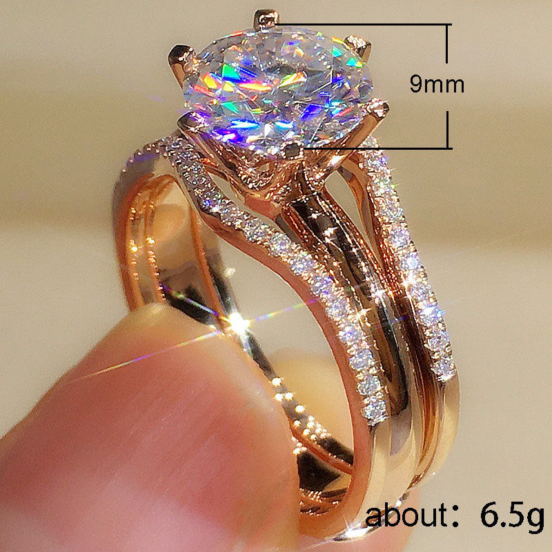 Fashion Six-Claw Cubic Zirconia Ring