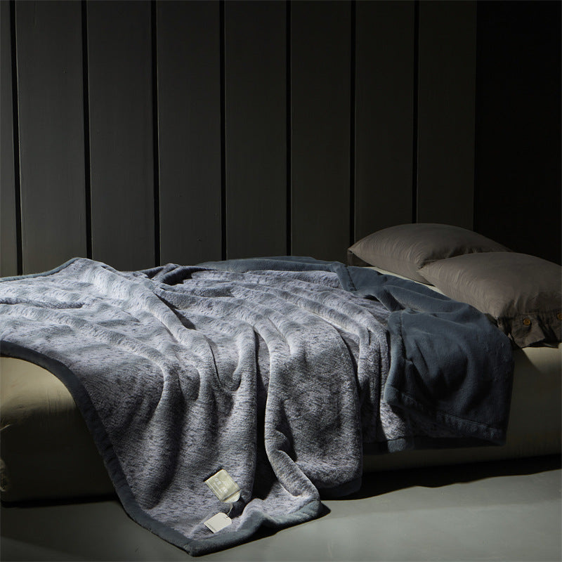 Artificial Mink Hair Fur Blanket High-End Double-Layer Thickened Warm