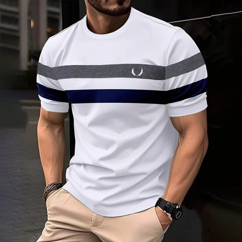 Loose Mesh Breathable Short Sleeve Round Neck T-Shirt Simple Men