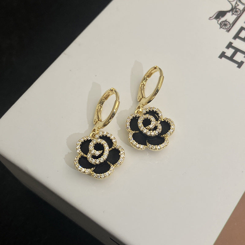 Camellia Earrings Light Luxury High-End Sense