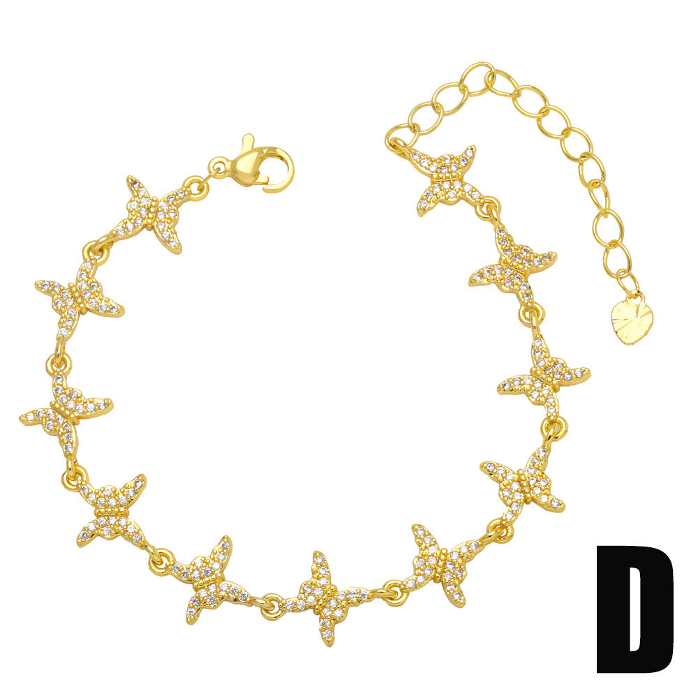 Fashion Bracelet Simple Zircon Flower Bracelet Cold Style