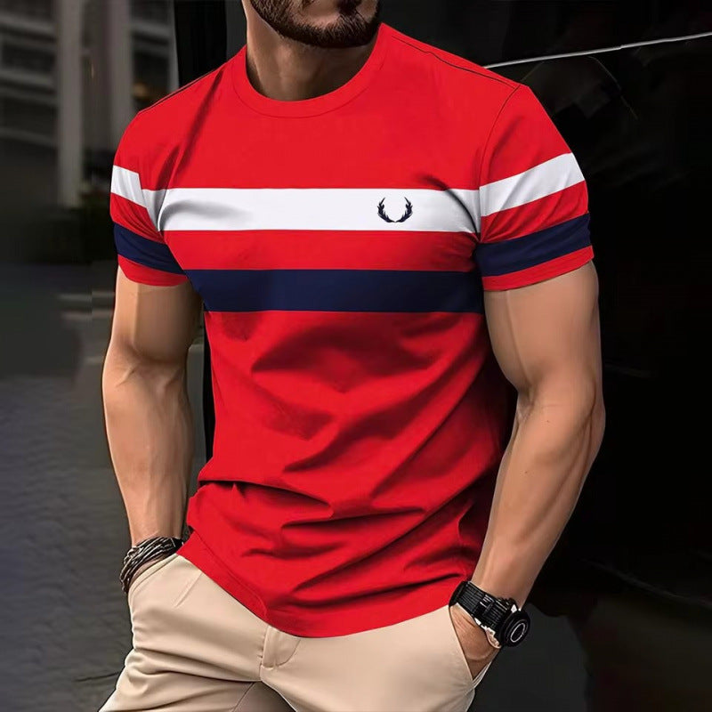 Loose Mesh Breathable Short Sleeve Round Neck T-Shirt Simple Men
