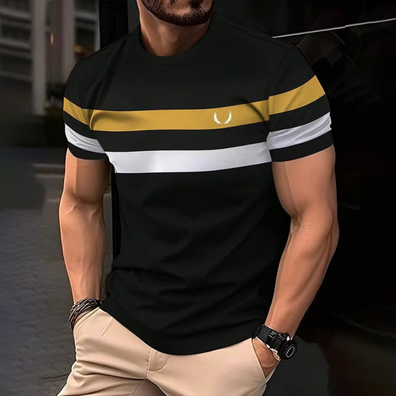 Loose Mesh Breathable Short Sleeve Round Neck T-Shirt Simple Men