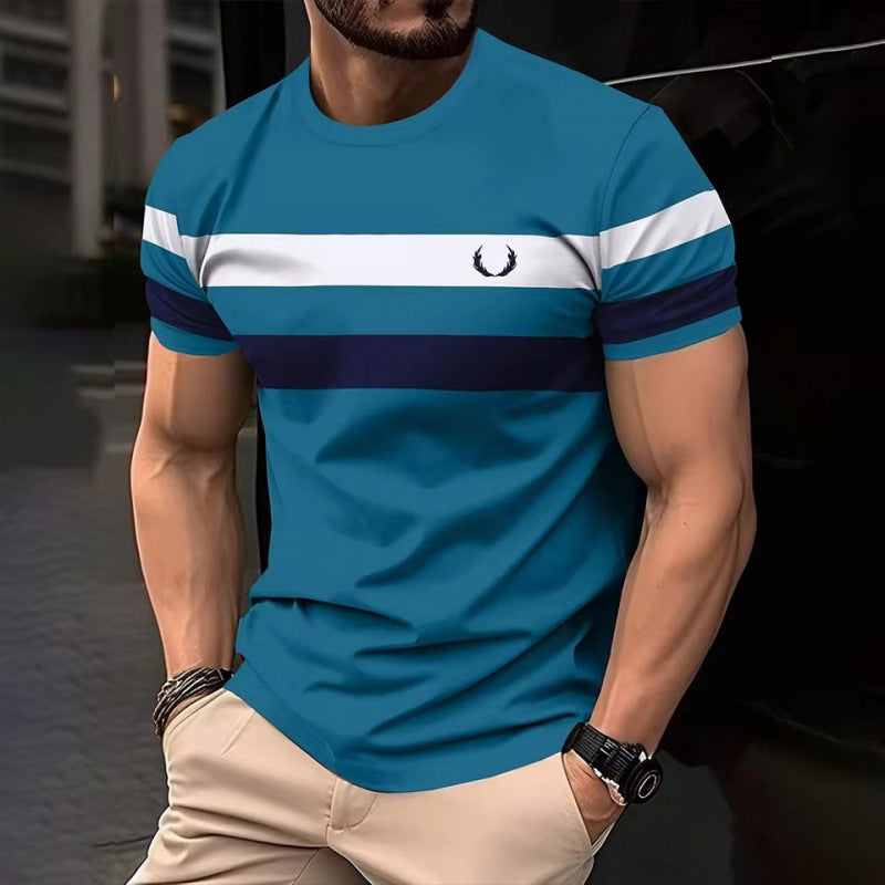 Loose Mesh Breathable Short Sleeve Round Neck T-Shirt Simple Men