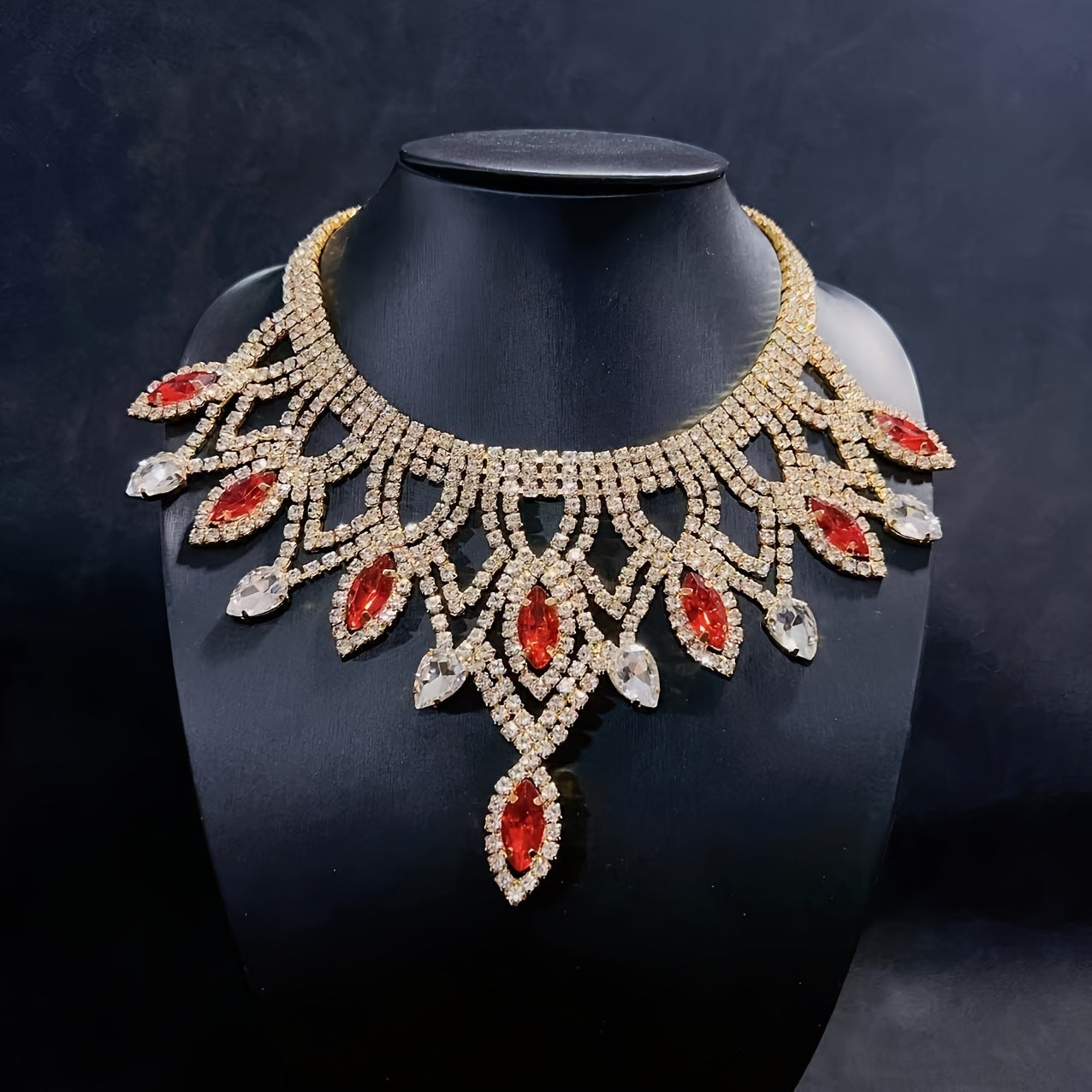 Exaggerated Rhinestone Necklace Personality Luxury Multi-Layer