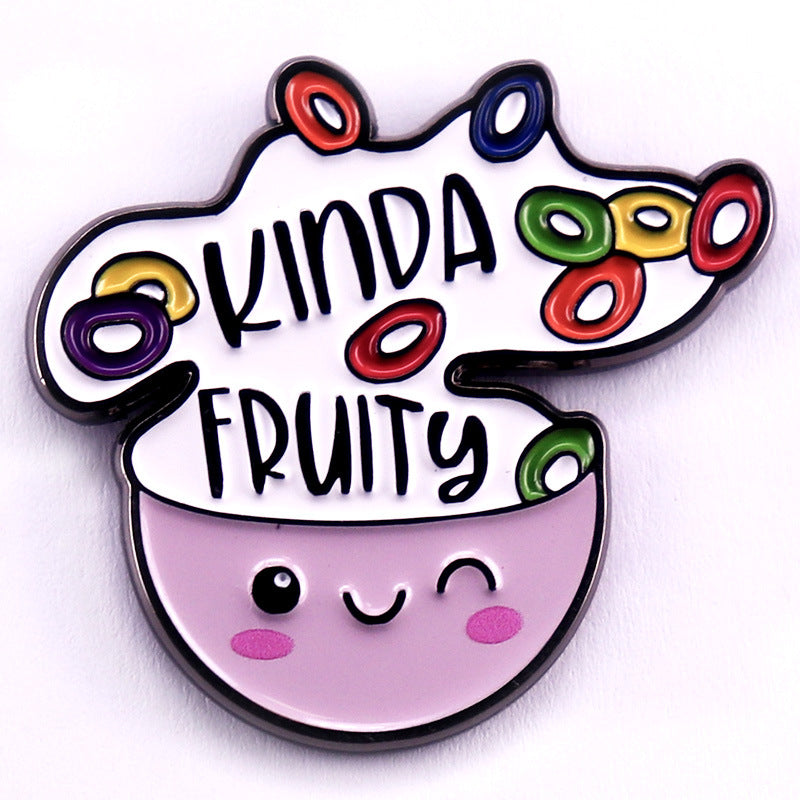 A Little Fruity Cute Oatmeal Bowl Enamel Pin