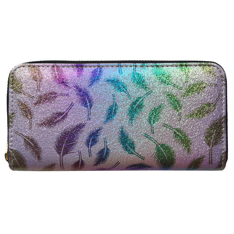 Fashion Ladies Long Wallet Feather