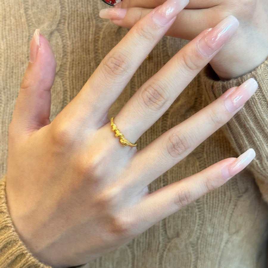 Antique Zircon Brushed Ring Female Retro Minority