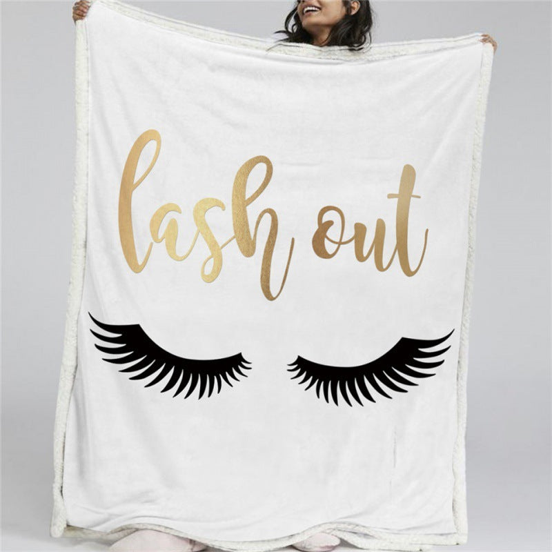 Thickened Double-Layer Eye  Digital Printed Airable Cover Square Blanket