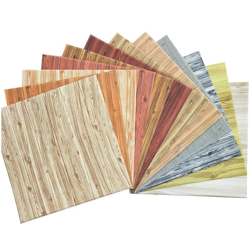 3D Wood-Grain Self-adhesive Wall Stickers