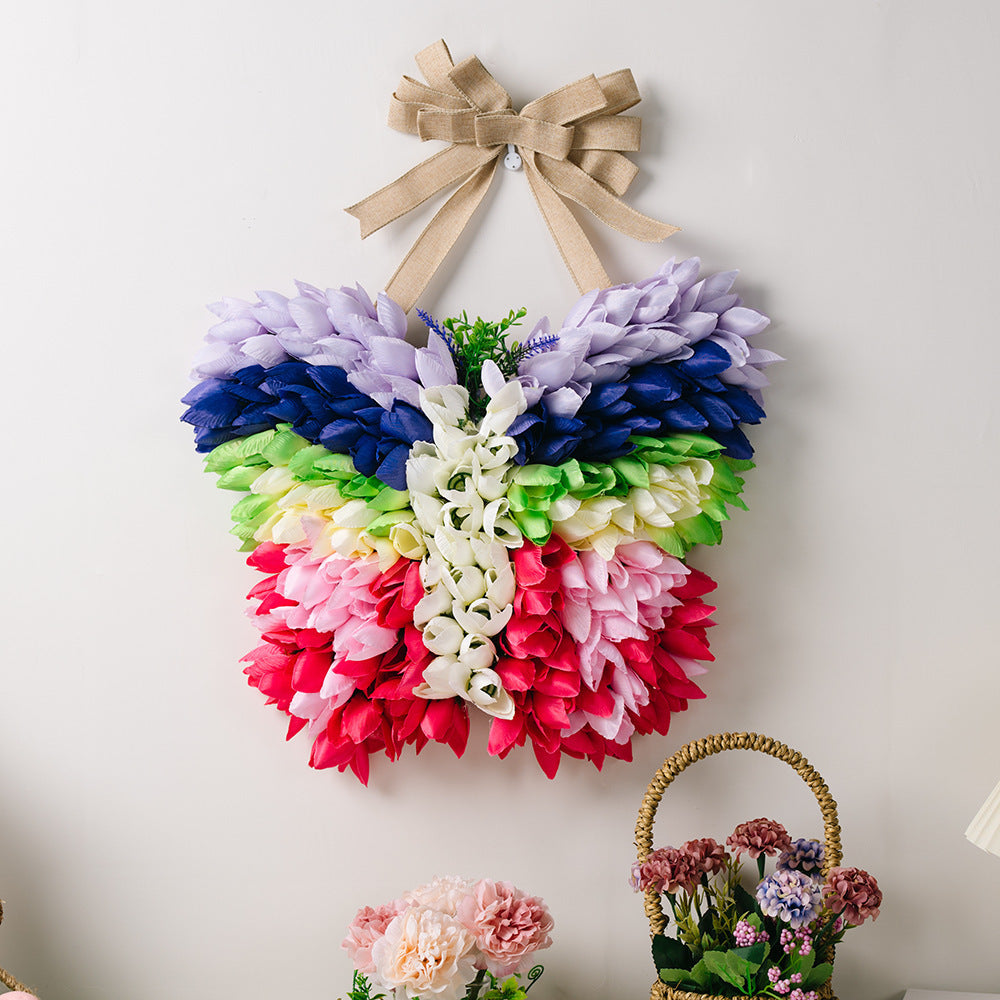 Tulip Butterfly Wreath Mother's Day Decoration