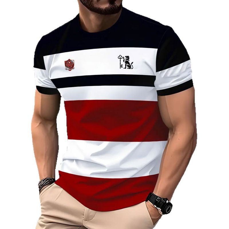Men's Short-Sleeved T-Shirt Business Casual Series Digital 3D Printing