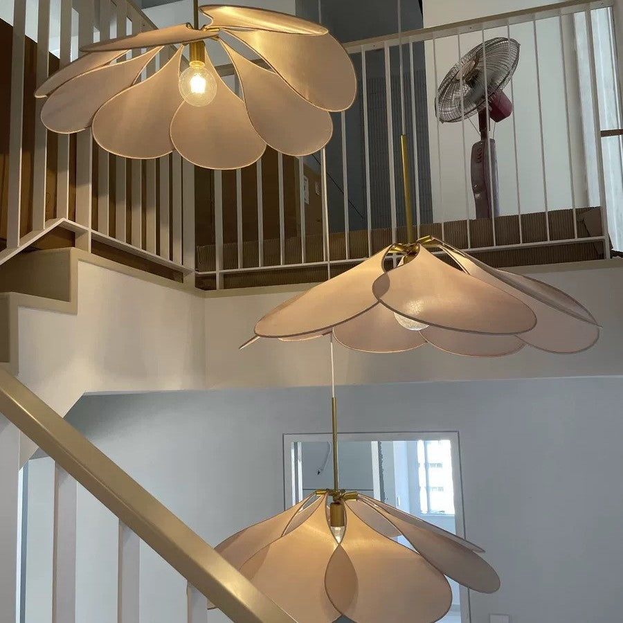 Fabric Dining Room Chandelier Living Room Bedroom Creative Petal Lamp