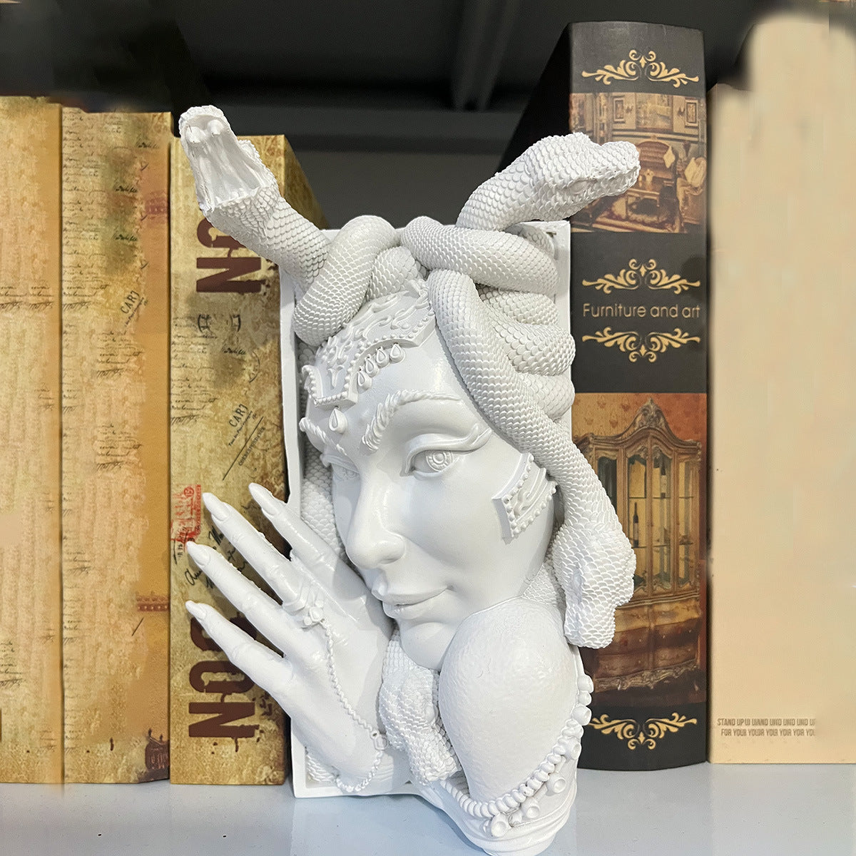 Medusa Book Corner Bookend Bookshelf