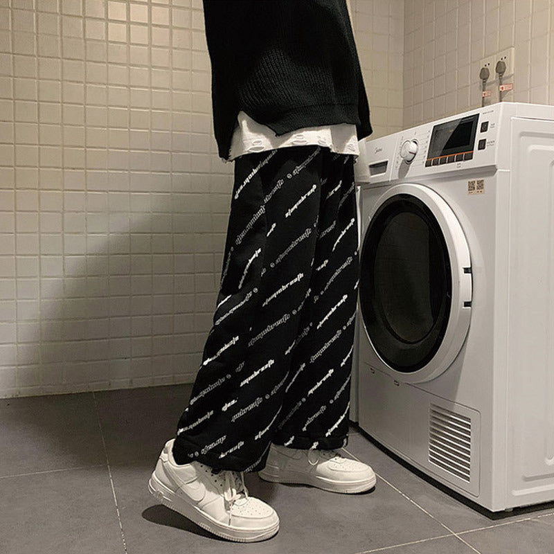 Casual Trousers With Letters Printed Track Sweatpants