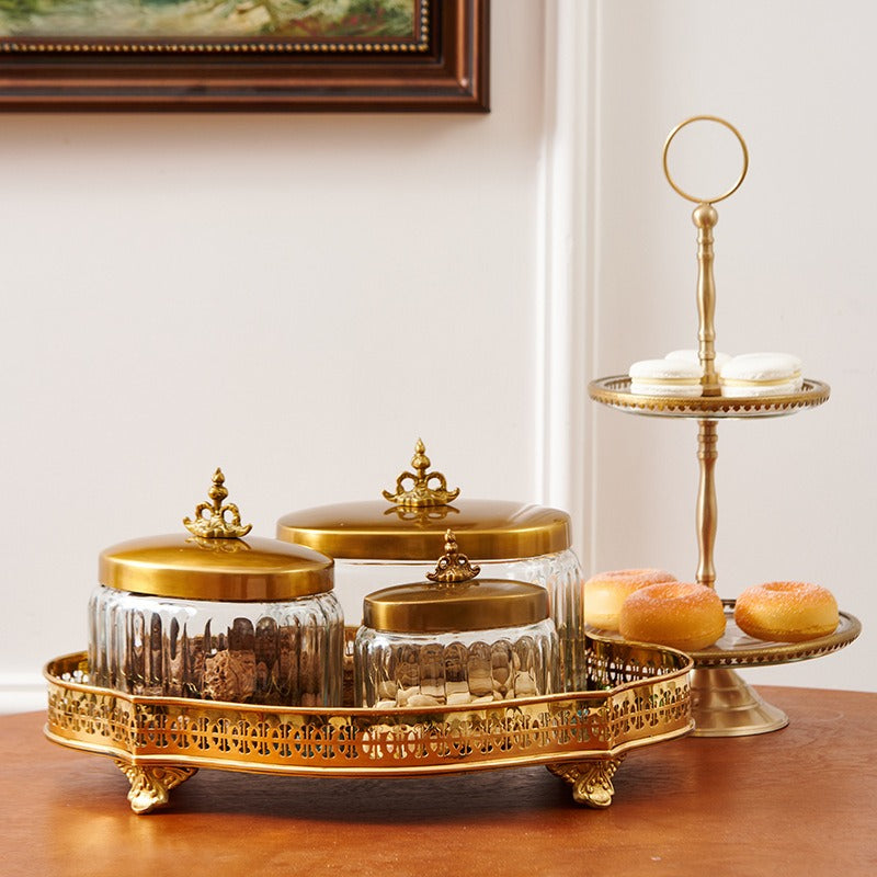 Brass Tray Storage Court Fruit Plate Home Decoration Ornaments