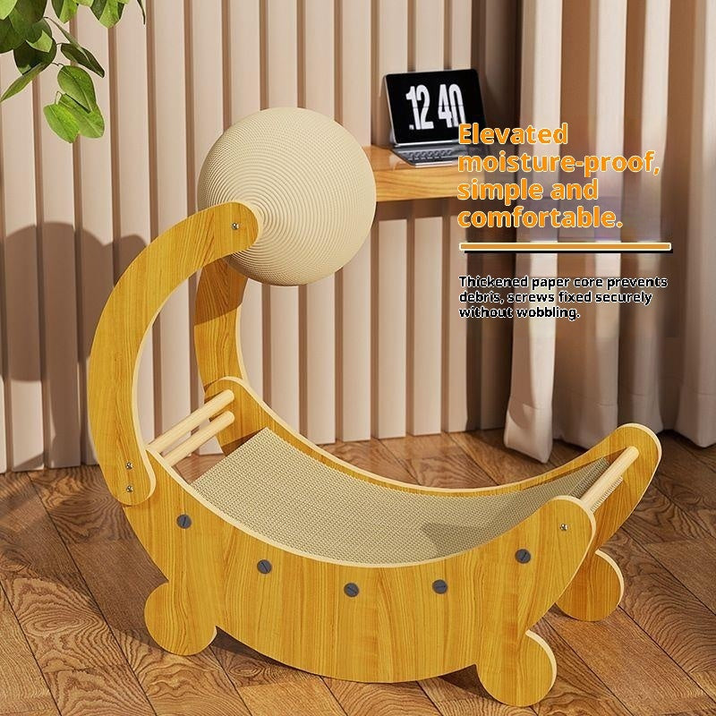 Moon Boat Shape Grinding Paw Chasing Ball Cat Scratch Board