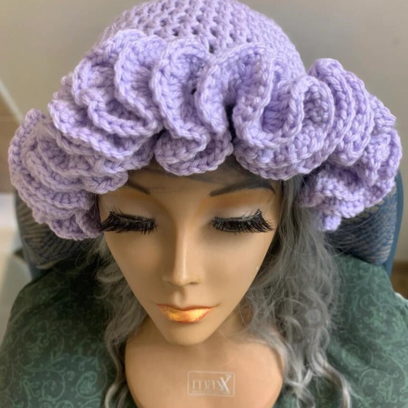 Knitted Lace Bamboo Hat Ruffled Hat Fashion