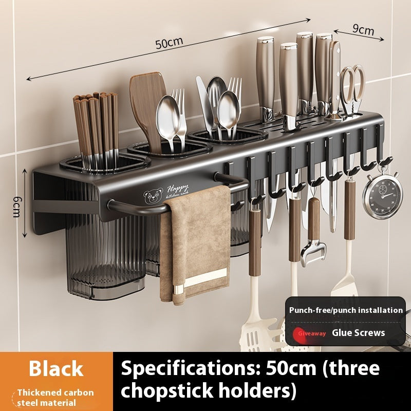 Kitchen Knife Rack Multi-Functional Punch-free