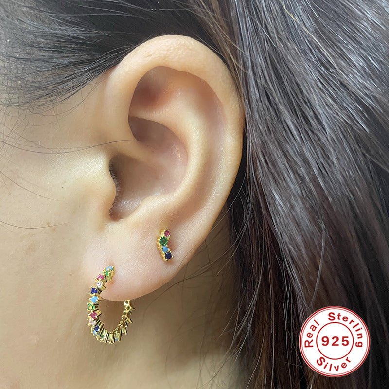 Fashionable All-Match Creative S925 Sterling Silver INS Earrings