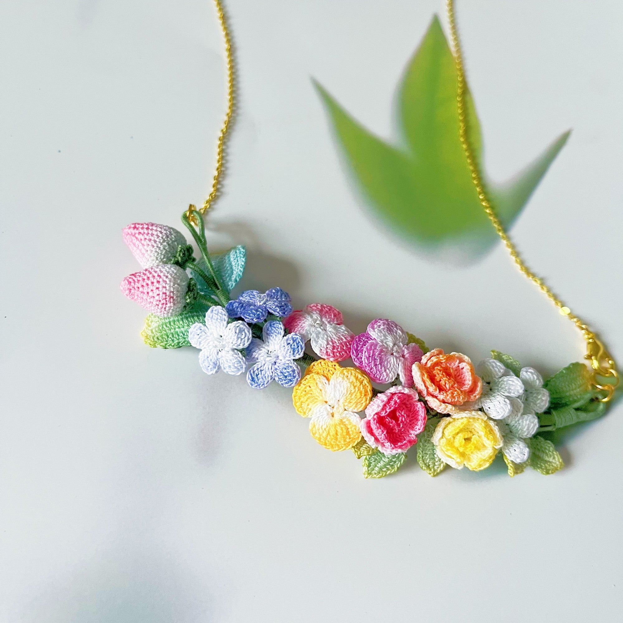 Handwoven Finished Bouquet Necklace