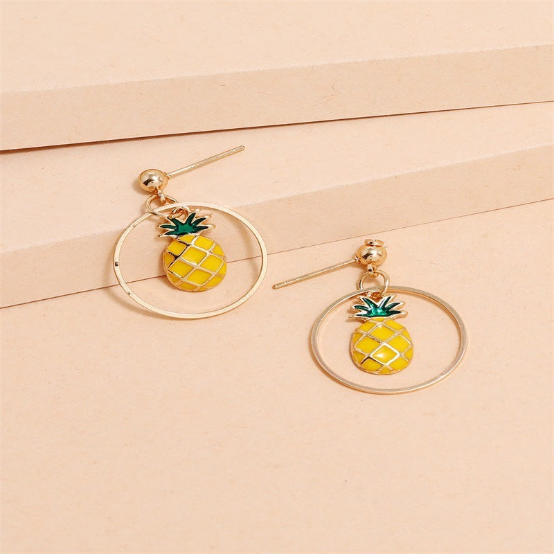Fashionable Ins Temperament Pineapple Earrings 1 Pair