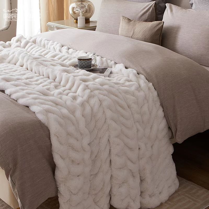 Thickened Warm Leisure Sofa Rabbit Plush Blanket