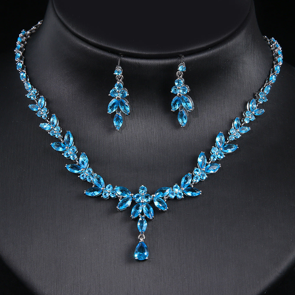 Simple White Bride Zircon Set Women