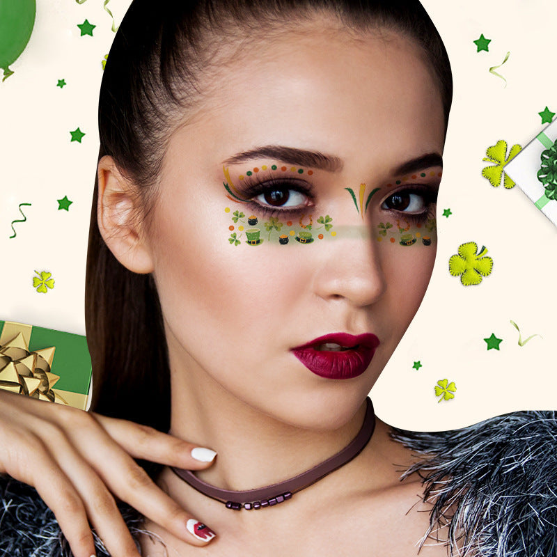 Irish Glitter Tattoo Sticker St Patrick Holiday Party