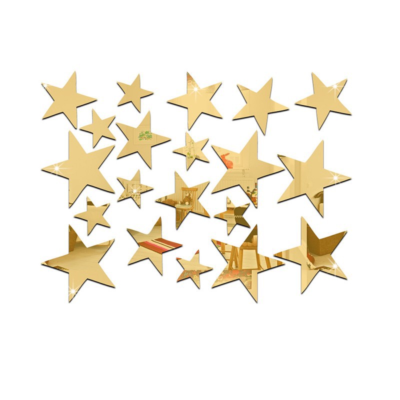 Five-Pointed Star Mirror Sticker Cartoon Children Room Wall Sticker