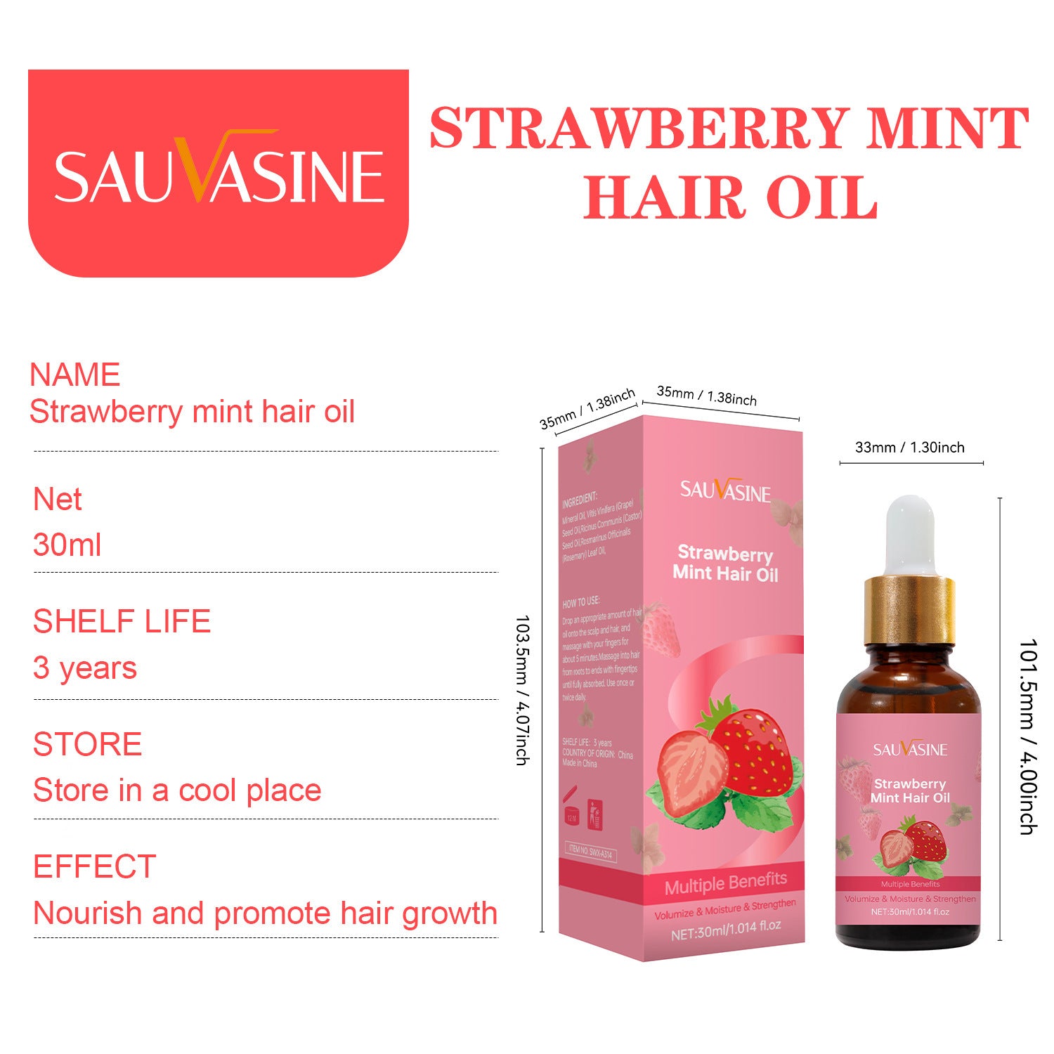 Body Care Strawberry Peppermint Oil 30ml