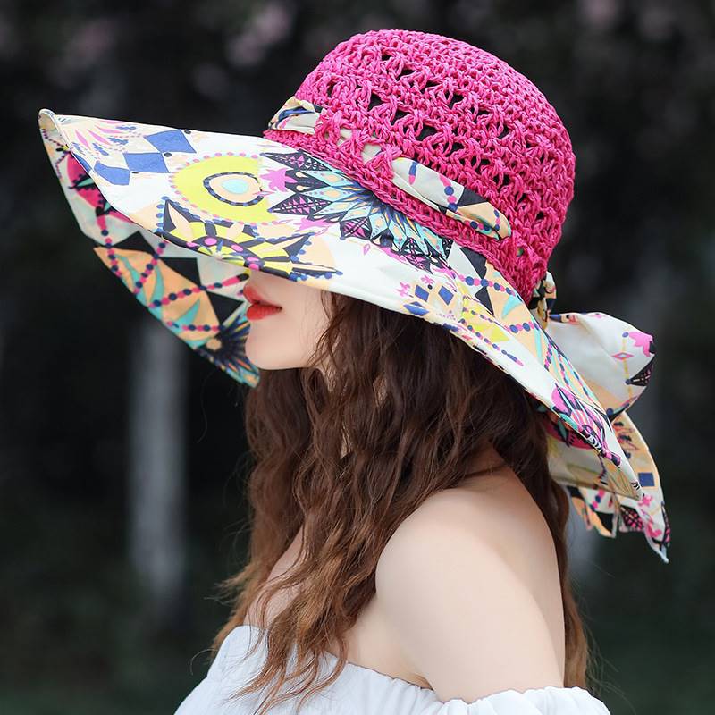Summer Beach Sun Hat Beach Green Straw Hat For Women