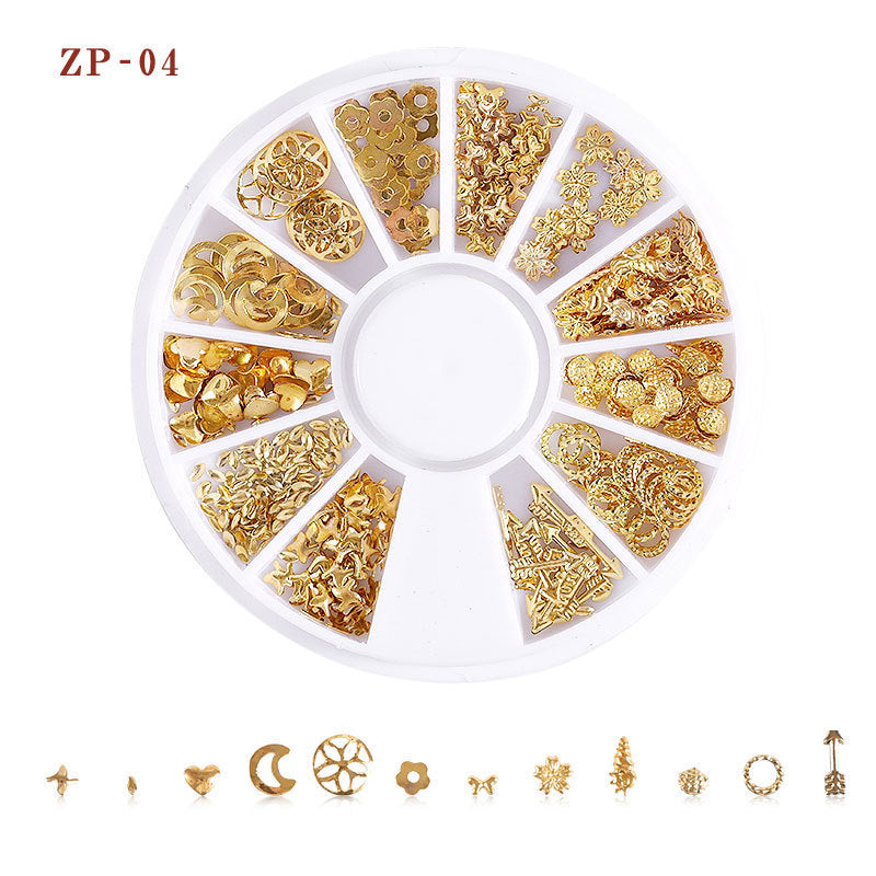 Nail Ornament Star Moon Rivet Hollow-Out Alloy Nails Decoration