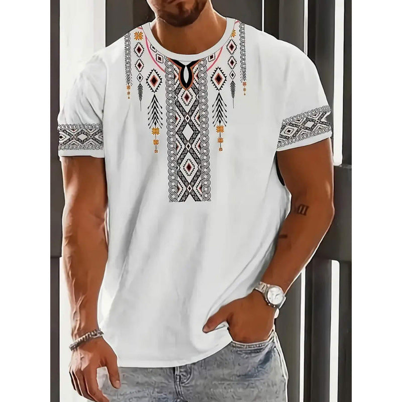 Men's Short-Sleeved T-Shirt Business Casual Series Digital 3D Printing