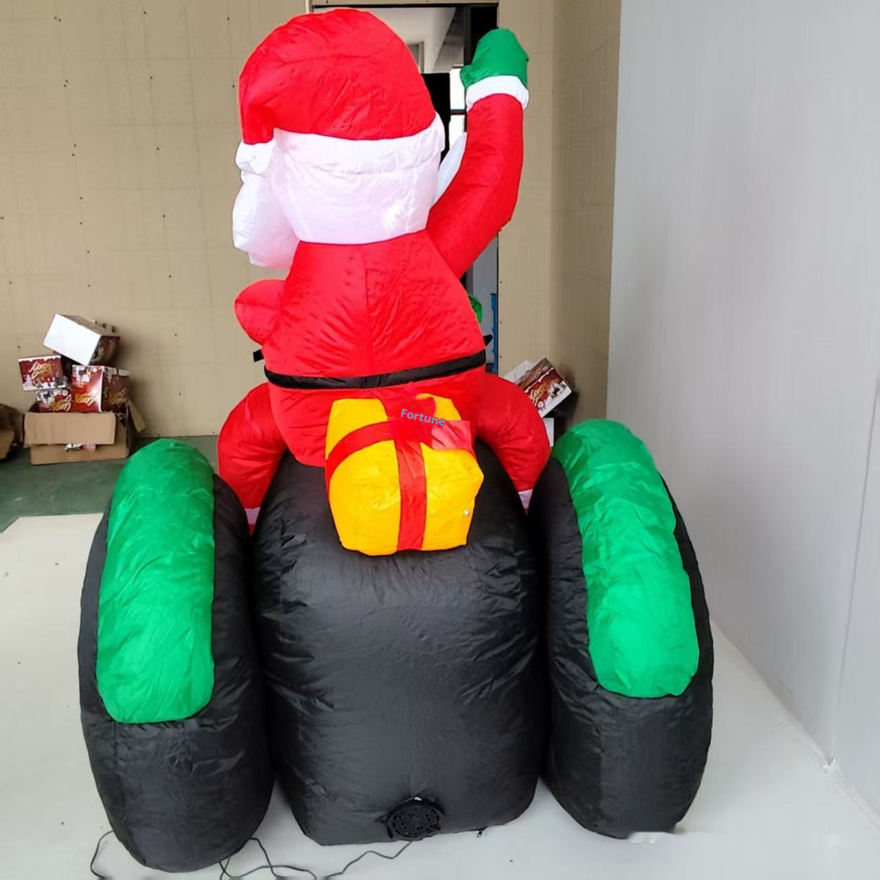 Old Man Driving A Racing Penguin Combo Christmas Inflatable