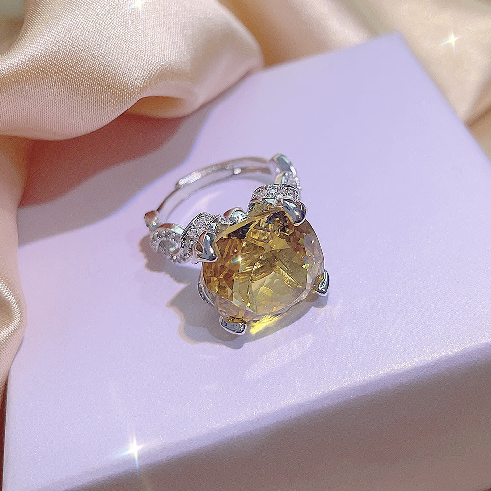 Aquamarine Topaz Pendant Yellow Diamond Suit