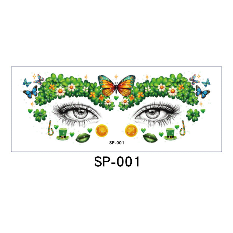 Irish Glitter Tattoo Sticker St Patrick Holiday Party