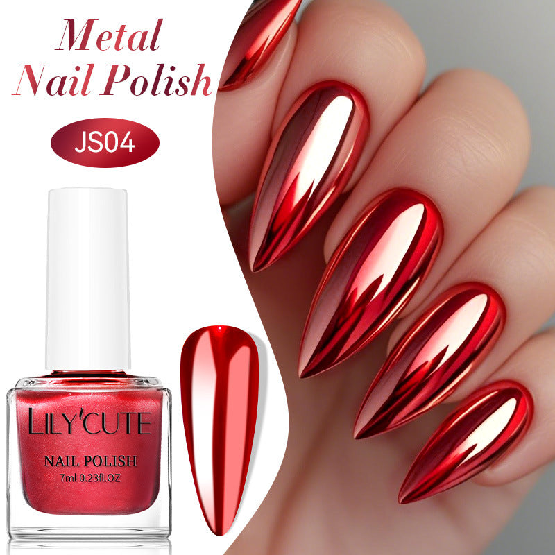 Quick-Dry Metallic Mirror Nail Polish, No Baking Required