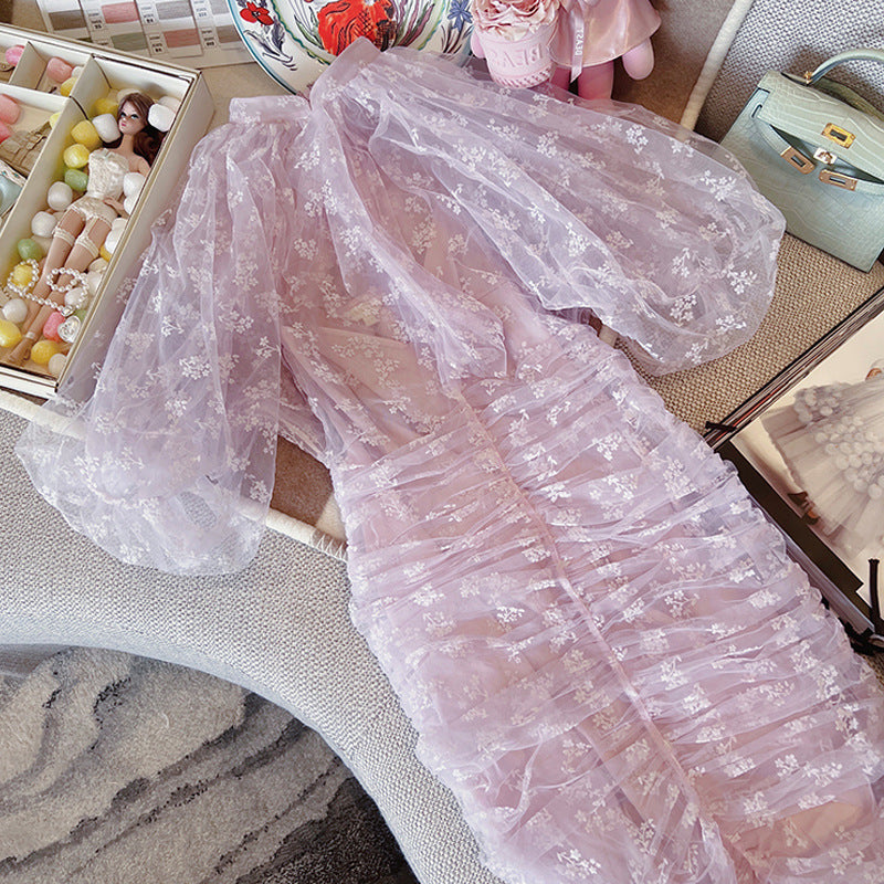 Simple High-End Dress Female Cherry Blossom Lover French Gentle