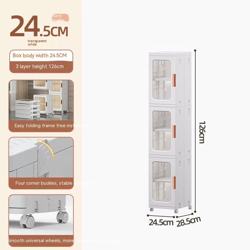 Toilet Floor-to-Ceiling Folding Storage Cabinet Bathroom Waterproof Locker