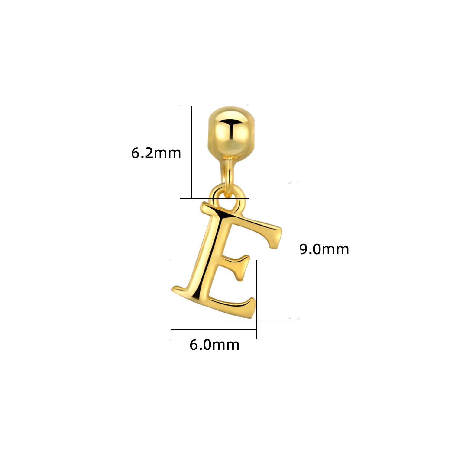 Smooth-Surface Jewelry Minimalist 26-Letter Alphabet Pendant