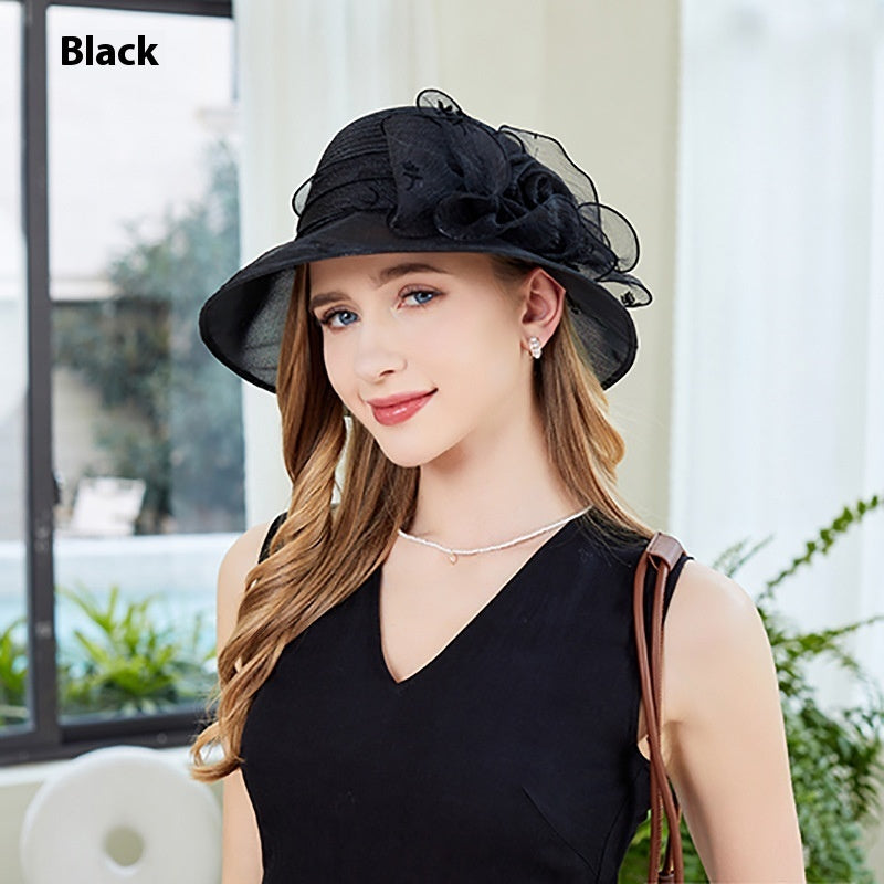 Sun Hat Female Organza Bucket Hat Sun Shade UV Protection