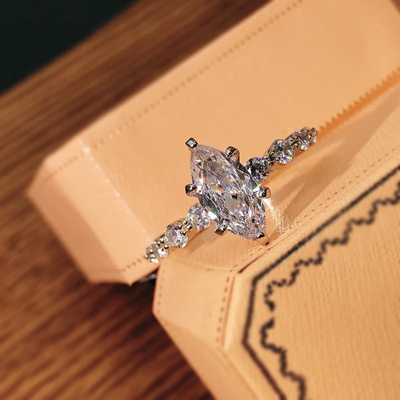 Rhombus Personality Zircon Ring For Women