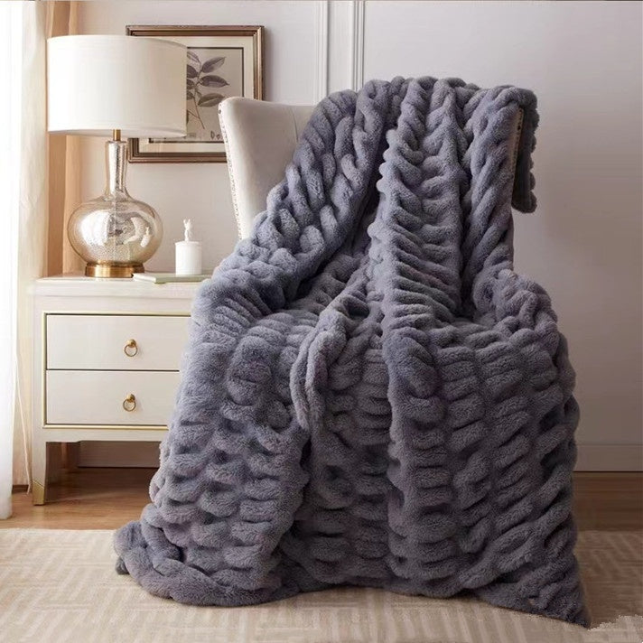 Thickened Warm Leisure Sofa Rabbit Plush Blanket