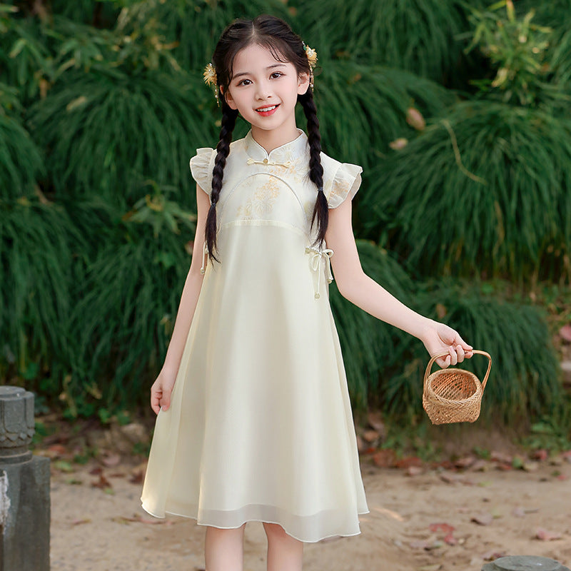 New Chinese-Style Cheongsam For Girls New Chinese-Style Hanfu Dress