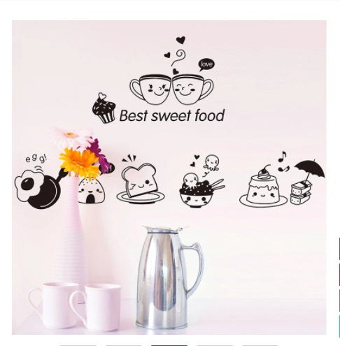 Restaurant Kitchen Happy Western Food Refrigerator Coffee Sticker